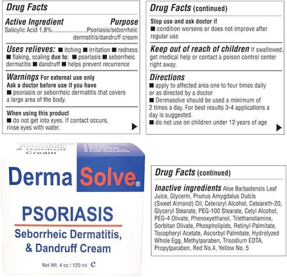 Extra Strength Psoriasis Cream (2 Pack) - Seborrheic Dermatitis & Dandruff Lotion - Advanced Moisturizing Relief Formulated to Treat Itchy Flakey Inflamed Skin and Prevent Future Flares - 4.0 oz ea.