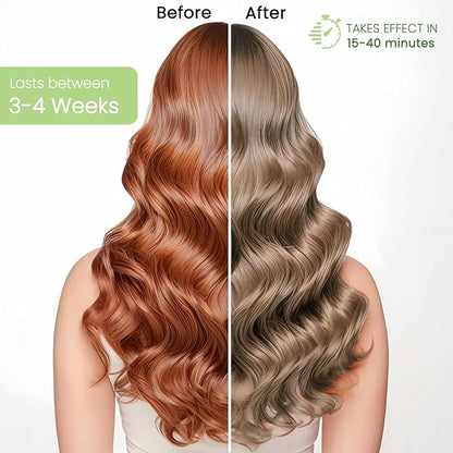 Hair Dye Shampoo 3-in-1, Instant Natural Hair Color Shampoo for Women Men Champu Para Canas Mujer Coffee, Lasting 3-4 Weeks & Easy to Use & All Hair Types & Root Touch Up, 500ml