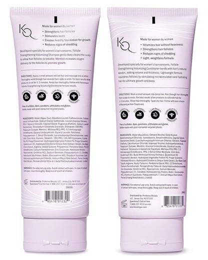 Keranique Shampoo and Conditioner - Volumizing Shampoo and Conditioner Set for Fine, Thinning Hair and Fuller Hair Growth - Keratin Enriched, Volume Thickening, Sulfate-Free, Color-Safe, Anti-Aging