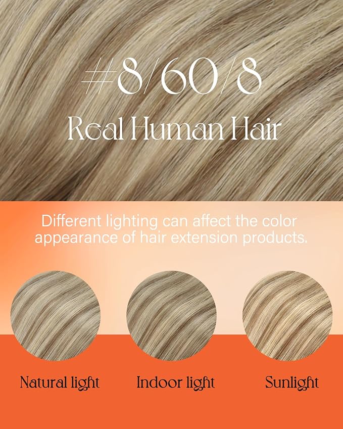 Sunny Hair K Tip Hair Extensions Real Human Hair Invisible Ktip Hair Extensions Light Brown Ombre Blonde 14inch 50g Silky Straight
