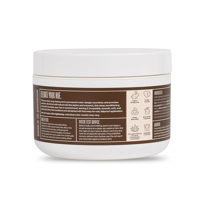 Overtone Color Depositing Semi-Permanent Hair Dye Conditioner - 8 oz For Natural & Color-Treated Hair, Moisturizing Shea Butter & Coconut Oil - Vegan & Cruelty-Free, Chocolate Brown