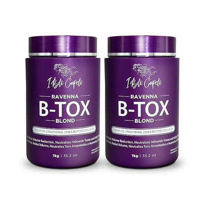 Ravenna Hair B-tox Treatment for Blond Hair, Formaldehyde-Free- Cirugia Capilar Para el Cabello- Anti-Frizz, Smoothing- 35.2 oz(1kg), 2 units