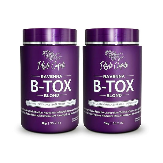 Ravenna Hair B-tox Treatment for Blond Hair, Formaldehyde-Free- Cirugia Capilar Para el Cabello- Anti-Frizz, Smoothing- 35.2 oz(1kg), 2 units