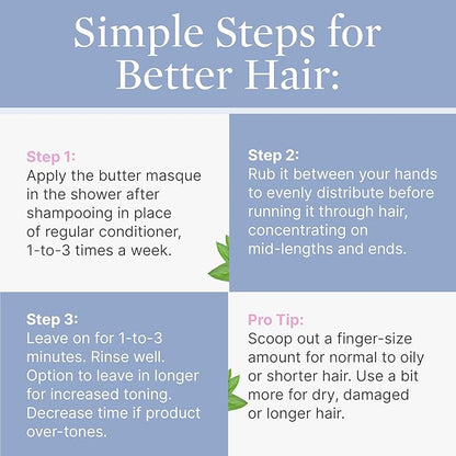 Better Not Younger Silver Lining Purple Hair Mask for Women 40+ – Deep Conditioning Treatment for Gray, Silver & Blonde Hair - Butter Mask with Plant-Based Oils – Hydrates & Neutralizes Brassiness