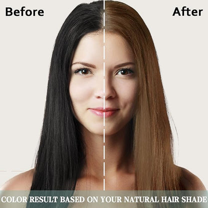 Herbal Light Brown Hair Color Shampoo - 3 in 1 Lasting Hair Dye for Women & Men, 17.60 Fl Oz