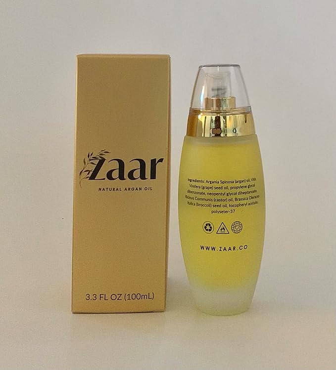 Zaar Natural Argan Oil, Argan Oil for Hair, Smooth & Shine Hair Polisher, Argan Oil of Morocco for Anti Frizz Control, Hair Growth