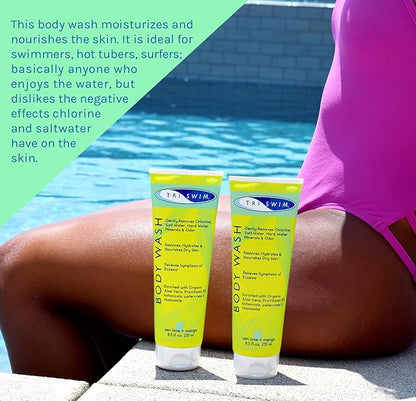 TRISWIM After Swim Chlorine Body Wash | Enriched with Aloe Vera, Watercress and Chamomile for Restoring, Hydrating, and Nourishing Skin | Relieves Dry and Itchy Skin | Perfect for Swimmers | Pack of 2