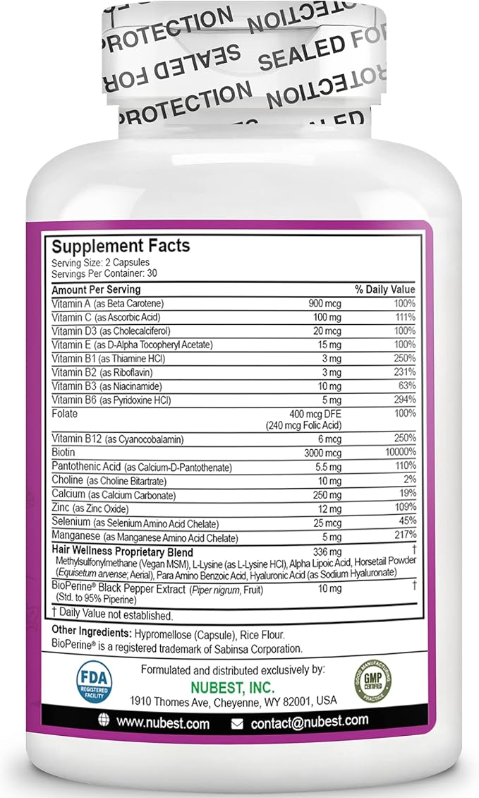 HairXtra - Hair Regrowth Vitamin for Faster Hair Growth - Hair Growth Vegan Capsules - Hair Thickening with Biotin, Zinc, MSM, B Vitamins, Choline - Hair Supplement, Hair Regrowth Capsules - Pack 2