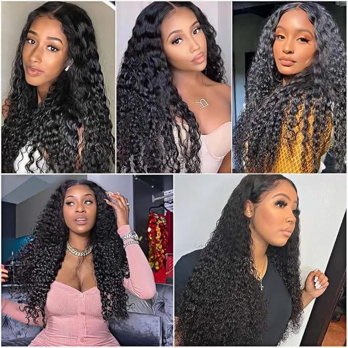 Color 1B Deep Wave Human Hair Bundles Grade 8A Natural Color Deep Wave Bundles Single Bundle 14 Inch Natural Black Deep Wave Bundles