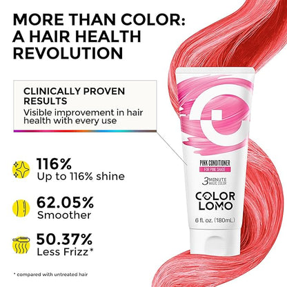 Semi Permanent Hair Color - 6 oz Color Depositing Conditioner with Shea Butter & Almond Oil- Color Conditioner Depositing Hair Mask - Vegan, Paraben, Ammonia & Sulfate Free -Pink
