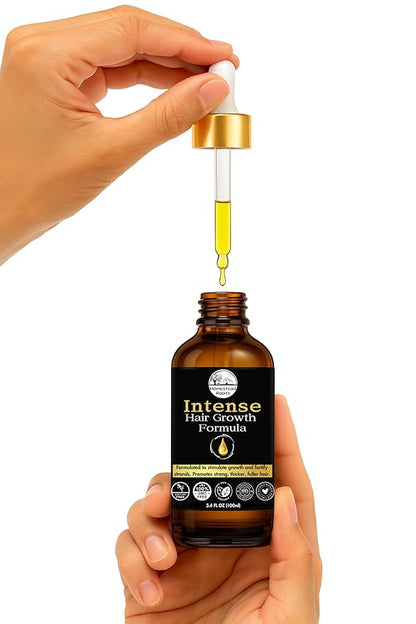 Intense Hair Growth Oil - Organic - Blend of 17 Oils (Batana, Castor & Rosemary) – Supports Thicker, Fuller Hair (3.4 oz)