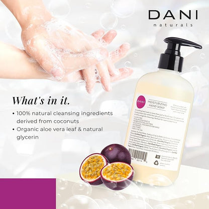 Naturals Moisturizing Hand Soap - Passion Fruit Scent, Hydrating, Sulfate-Free & Paraben-Free, 12 Oz Bottle with Pump, Gentle Cleansing for Dry Skin