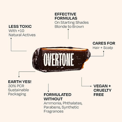 Overtone Color Depositing Semi-Permanent Hair Dye Conditioner - 8 oz For Natural & Color-Treated Hair, Moisturizing Shea Butter & Coconut Oil - Vegan & Cruelty-Free, Extreme Green