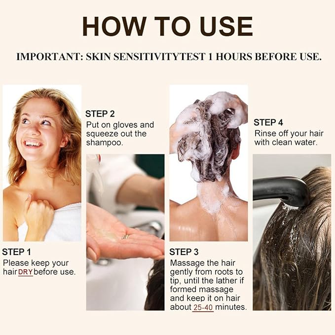 Black Hair Dye Shampoo 3-In-1, Instant Gray Hair Coverage in Minutes-Long Lasting Argan Oil Herbal Hair Color Shampoo champu con tinte para canas 500ml