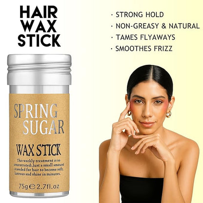 4-in-1 Styling Cream for Flyaways, Curl Defining & Shine – with Slick Back Boar Bristle Brush & Hair Wax Stick – Smooth Sleek Hair Tamer Set, Non-Greasy, for Women & Kids
