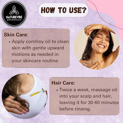 Naturevibe Botanicals Comfrey Oil 32 Ounces | 100% Pure and Natural | Great for Skin Care and Hair Care