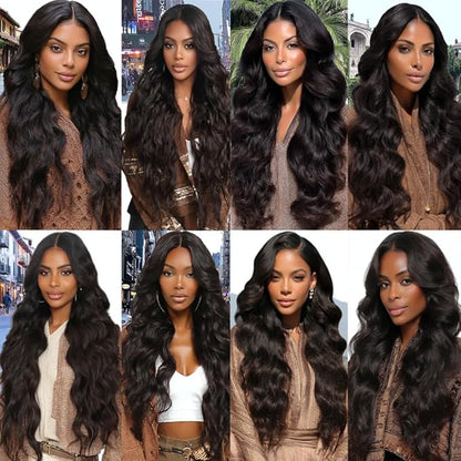 #1B Body Wave Bundles Natural Black Human Hair 12 14 16 Inch Brazilian Remy Weave Body Wave Human Hair Bundles Soft and Silky for Women