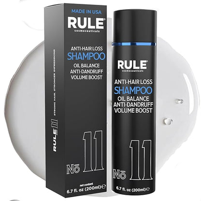 No.11 Anti-Hair Loss Shampoo for Men, DHT Blocker and Root Activator for Hair Regrowth, Anti-Dandruff & Oil Control Formula, Thickening & Strengthening for Thinning Hair - 200 mL