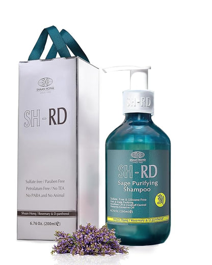 SH-RD Sage Purifying Shampoo for Oily Scalp | Deep Cleansing, Rebalancing, Hydrating Scalp Shampoo for Dandruff | for Flat Hair & All Hair Types | Sulfate-, Silicone-Free, Oil Control - 6.76oz/200ml
