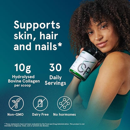 Puori - CP1 Pure Collagen Peptides Powder - Hair, Skin, Nails - Hydrolyzed Protein, Unflavored, 30 Servings