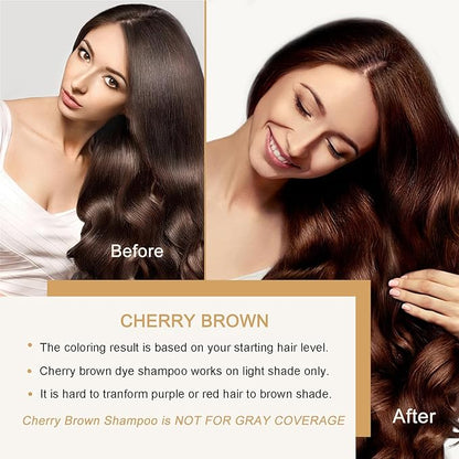 Brown Hair Dye Shampoo, Herbal Hair Color Shampoo, Long Lasting Brown Hair Dye, Shampoo Para Pintar el Cabello, Works in Minutes, 16.90 Fl Oz, Easy to Use