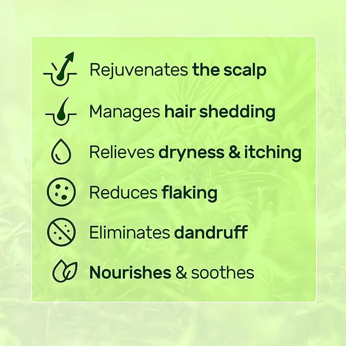 LUSTEL Rosemary Strengthening Volumizing Shampoo and Conditioner Set for Thinning Hair - Sulfate Free - Biotin Shampoo with Tea Tree & Mint. For All Hair Types - 16 Fl Oz Each (2-Pack)