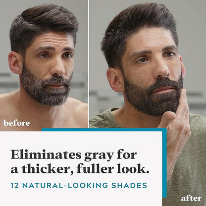 Just For Men Mustache & Beard, Beard Coloring for Gray Hair with Brush, with Keratin Biotin Aloe and Coconut Oil for Healthy Facial Hair - Medium Brown, M-35, Pack of 3 (Packaging May Vary)