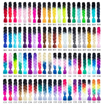 6 Packs Ombre Jumbo Braiding Hair Extensions 24 Inch High Temperature Synthetic Fiber Hair Extensions for Box Braids Braiding Hair (Orange)