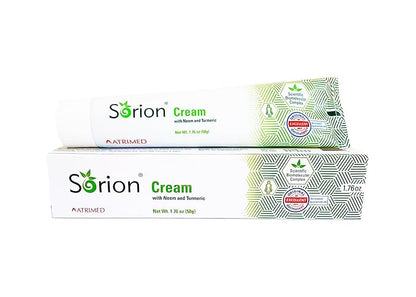 Sorion Cream - Herbal Moisturizer for Dry, Itchy, Flaky Skin with Coconut Oil, Neem, Turmeric and Pala Indigo Plant Skincare