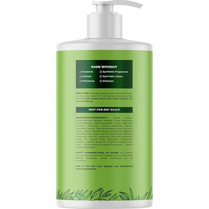 Maple Holistics Tea Tree Oil Shampoo Sulfate Free - Deep Cleansing Vegan Tea Tree Shampoo for Oily Hair and Scalp - Daily for Build up with Rosemary Essential Oil for All Hair Types 25 Fl Oz