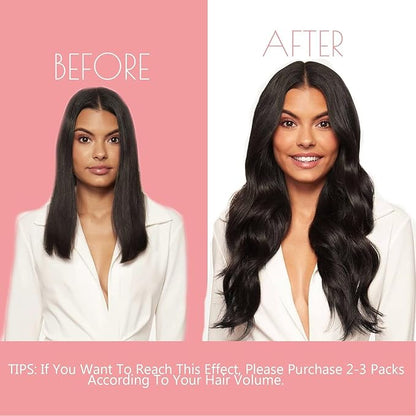 Loxxy Real Hair Extensions - Invisible 16Inch 7Pcs 130G Platinum Blonde Seamless Clip in Hair Extensions Human Hair Silky Straight PU Clip ins For Women
