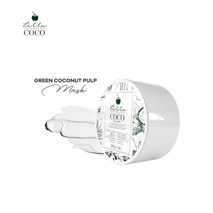 Terra Coco Verde Mask | Vegan | Moisturizes and Nourishes | Ideal for Extremely Dry and Worn Hair Damaged by Sun or Chemicals| Removes Dead Cells | Acts as a Sunscreen | 7.0 oz