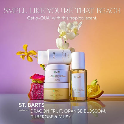 OUAI Body Creme, St. Barts Travel Size - Hydrating Whipped Body Cream with Cupuaçu Butter, Coconut Oil & Squalane - Softens Skin & Delivers Radiant Glow - Sulfate-Free Skin Care (3.4 oz)