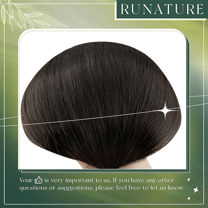 RUNATURE Nano Ring Hair Extensions Human Hair Dark Brown Remy Nano Bead Human Hair Extensions Silky Nana Link Hair Extension Real Human Hair Full Ends 22 Inch 50 Gram 50 Strands