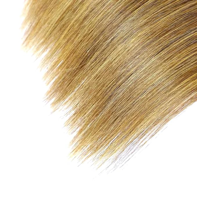 P27/30 Honey Blonde Straight Human Hair Bundles - Light Brown Ombre Remy Hair Extensions 14-18 Inch Silky Soft Highlight Bundles