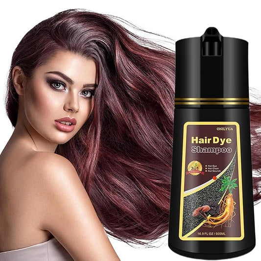 Fvquhvo Instant Cherry Brown Hair Color Shampoo, 3 in 1, Works in Minutes, Easy to Use, Natural, 16.9 Fl Oz