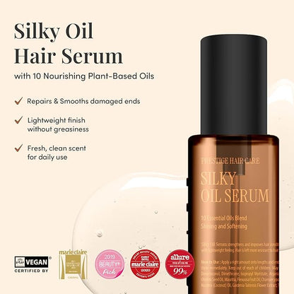 Silky Oil Serum | A lightweight hair serum | Ten of naturallyderived oil blends | EVE VEGAN 70ml