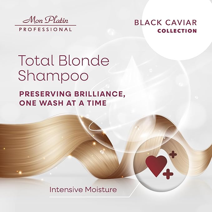 Mon Platin Professional Black Caviar Blonde Hair Shampoo - Intensive Moisturizing Shampoo for blonde, bleached, or Color Treated Hair - Special Antistatic Formula,SLS/Salt Free 500ML