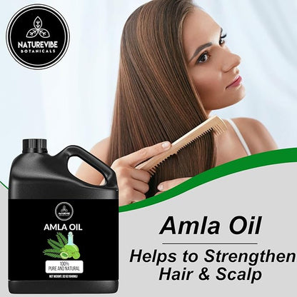 Naturevibe Botanicals Amla Oil 32 Ounces | 100% Pure and Natural | Great for Skin Care and Hair Care