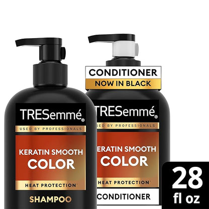 TRESemmé Shampoo and Conditioner, Keratin Smooth Color – Anti-Fade, Anti-Frizz Hair Products for Color-Treated Hair, 28 Oz Ea