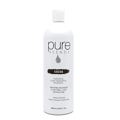 Cocoa Hydrating Color Depositing Shampoo - Infused with Keratin & Collagen to Repair Dry & Damaged Hair - Eliminates Color Fade, 33.8 Oz