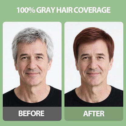 FARNDU Chestnut Brown Hair Dye Shampoo for Gray Hair Coverage - 3 In 1 Natural Hair Color Shampoo for Women & Men, Champu Para Canas Mujer