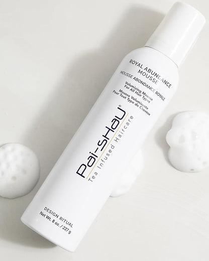 Pai-Shau Royal Abundance Mousse - Volumizing & Nourishing Hair Mousse for Styling - Adds Shine & Soft, Touchable Hold - Long Lasting Hold Ideal for All Hair Types - 8 fl. Oz