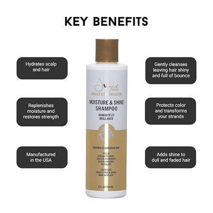 Joyce Giraud Miracle Elixir Moisture & Shine Shampoo, Hydrates & Protects Color, 8 Fl. Oz