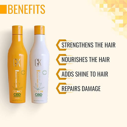 GK HAIR Hemp Shampoo and Conditioner Sets Hydrating Strengthening Color Treated Damaged Repair Provides Nourishing & Shine Natural Organic Vegan Sulfate Paraben Free (Trio)