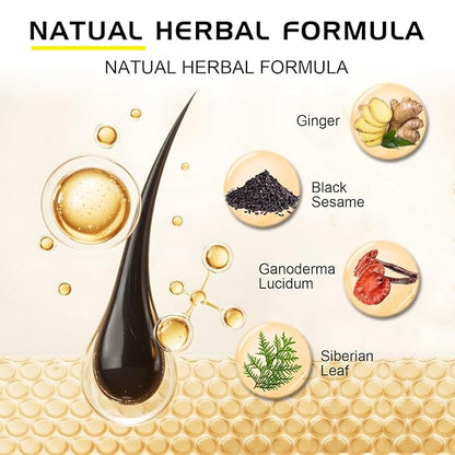 Black Hair Shampoo 3 in 1, Instant Hair Color for Gray Hair Coverage, Natural Black Shampoo Hair for Women & Men, 500ML Hair Color Shampoo Lasts 30 Days with Herbal Ingredient