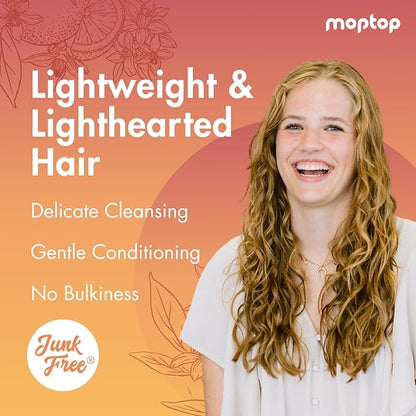 MopTop Light Conditioner – Lightweight Hair Moisturizer to Enhance Moisture & Reduce Frizz, Sulfate & Paraben Free Hair Care for All Hair Types – Thin, Straight, Wavy, Curly (Citrus Medley, 8oz)