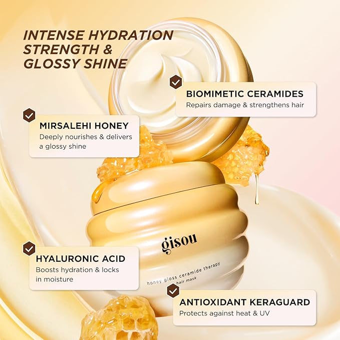 Gisou Deep Treatment Duo, Intense Hydration & Shine, With Mirsalehi Honey, Ceramides & Hyaluronic Acid, 19x Smoother Hair & 4x Stronger Strands, For Weekly Deep Conditioning