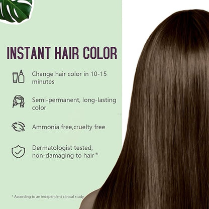 Fvquhvo Brown Hair Dye Shampoo, Hair Color Shampoo for Women Men, Covers Gray in Minutes, Long Lasting Brown Hair Dye, Champu Para Canas, Easy to Use 16.90 Fl Oz