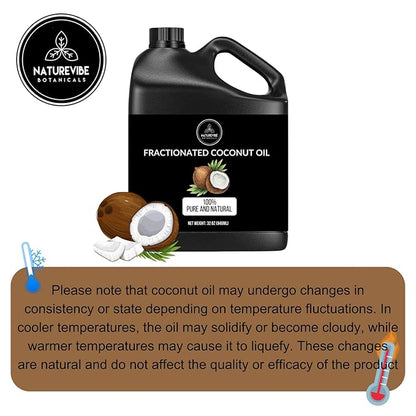 Naturevibe Botanicals Fractionated Coconut Oil 32oz and Castor Oil 32oz | Oil Combo